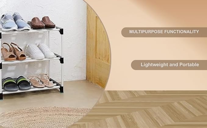 White 3 Layer Plastic Shoe Rack