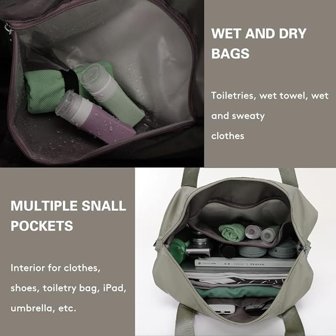 Grey Waterproof Foldable Expandable Duffle Travel Bag