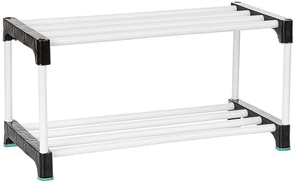 White 2 Layer Plastic Shoe Rack