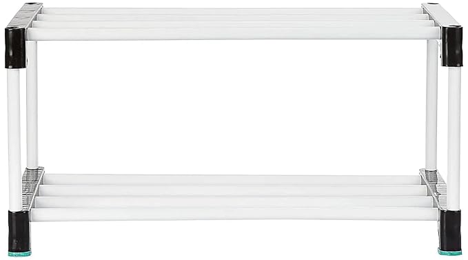 White 2 Layer Plastic Shoe Rack