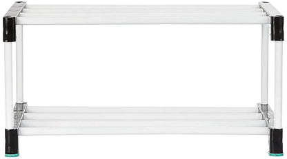 White 2 Layer Plastic Shoe Rack