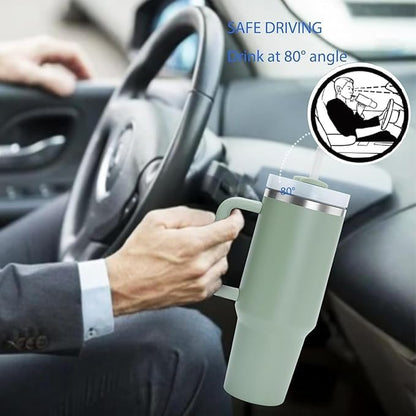 Green Tumbler with Straw (1200ml)