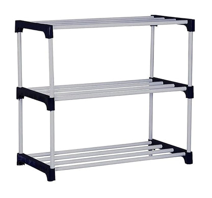 White 3 Layer Plastic Shoe Rack