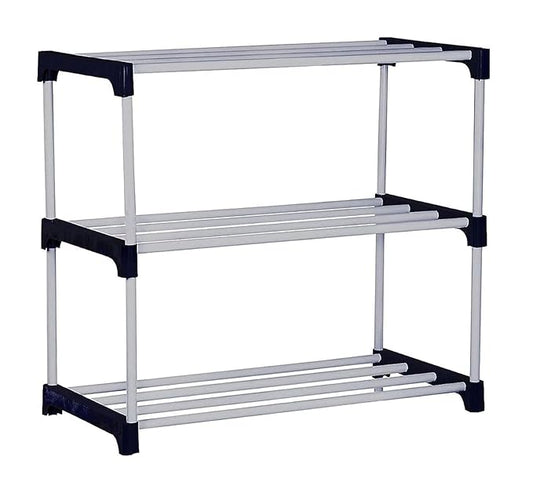 White 3 Layer Plastic Shoe Rack