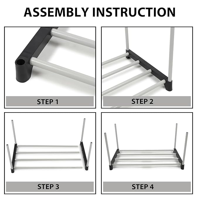 White 3 Layer Plastic Shoe Rack