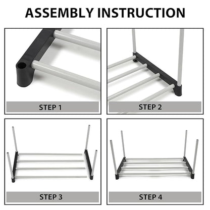 White 3 Layer Plastic Shoe Rack