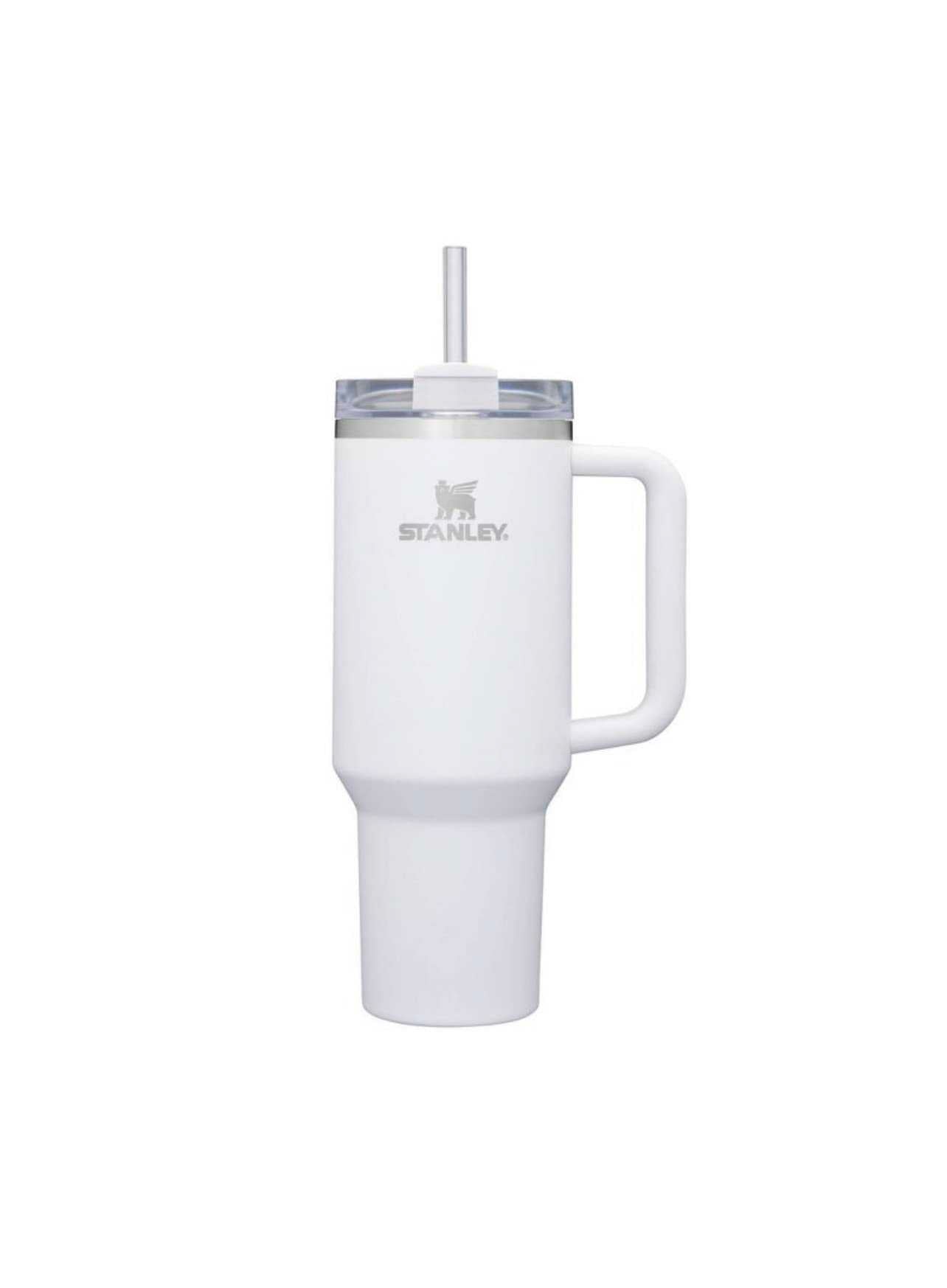 White Tumbler with Straw (1200ml)
