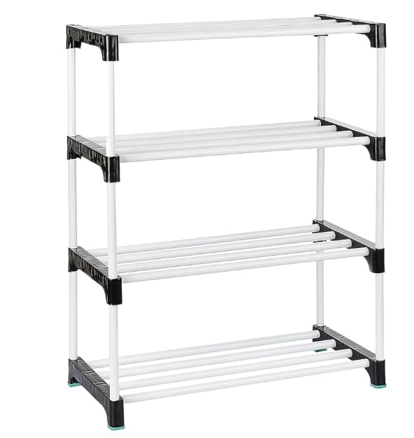 White 4 Layer plastic Shoe Rack