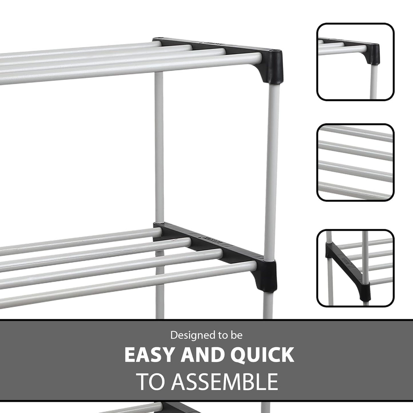 White 4 Layer plastic Shoe Rack