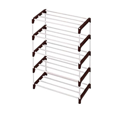 White 5 Layer plastic Shoe Rack