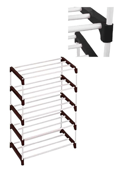 White 5 Layer plastic Shoe Rack