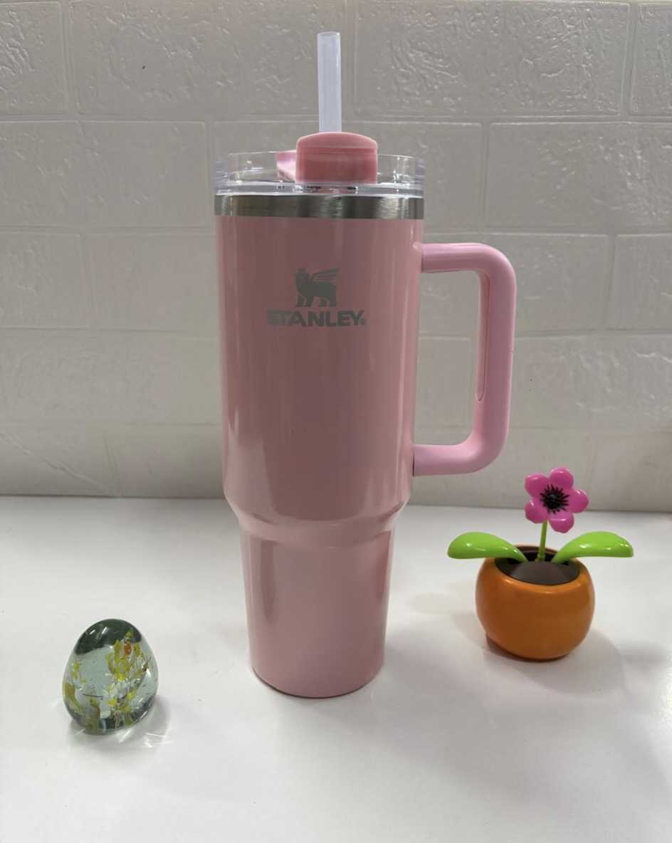 Pink Tumbler with Straw (1200ml)
