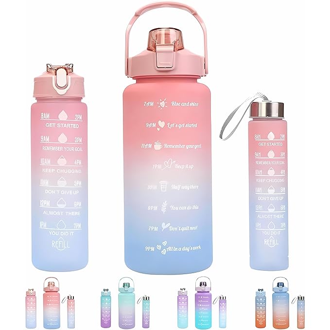 Orange 3 in 1 Motivational Bottle Set