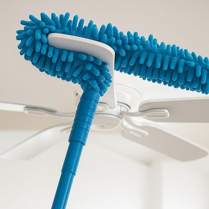 Blue Microfiber Fan Duster