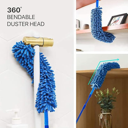 Blue Microfiber Fan Duster