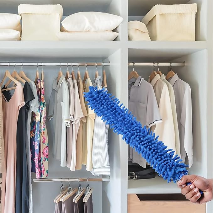 Blue Microfiber Fan Duster