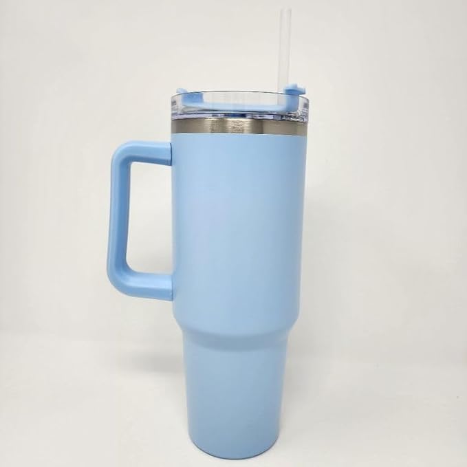 Blue Tumbler with Straw (1200ml)
