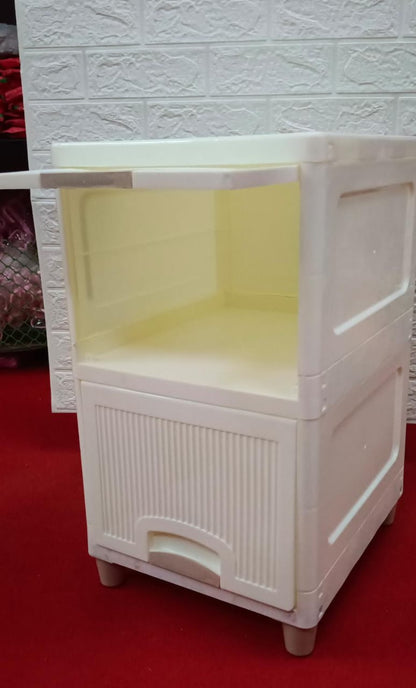 White Double Layer Plastic Wardrobe