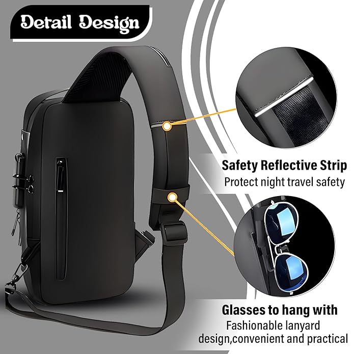 Grey Anti Theft  Bag