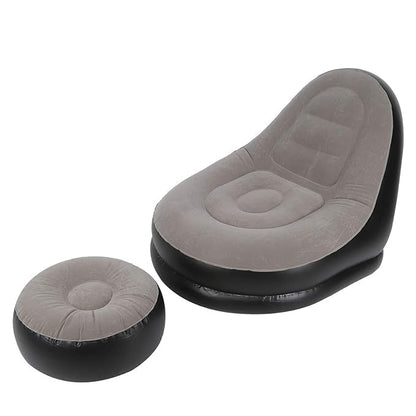 Grey Air Sofa with Foot Stool