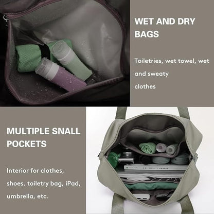 Grey Waterproof Foldable Expandable Duffle Travel Bag