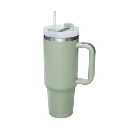 Green Tumbler with Straw (1200ml)