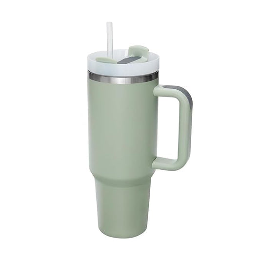 Green Tumbler with Straw (1200ml)