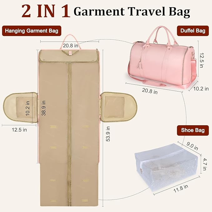 Pink 3 in 1 Hanging Travel Bag