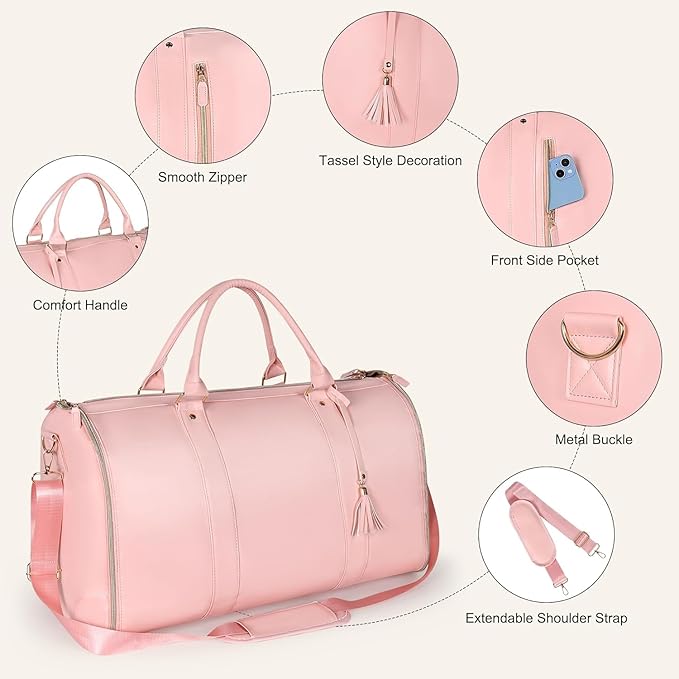Pink 3 in 1 Hanging Travel Bag