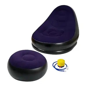 Purple Air Sofa with Foot Stool