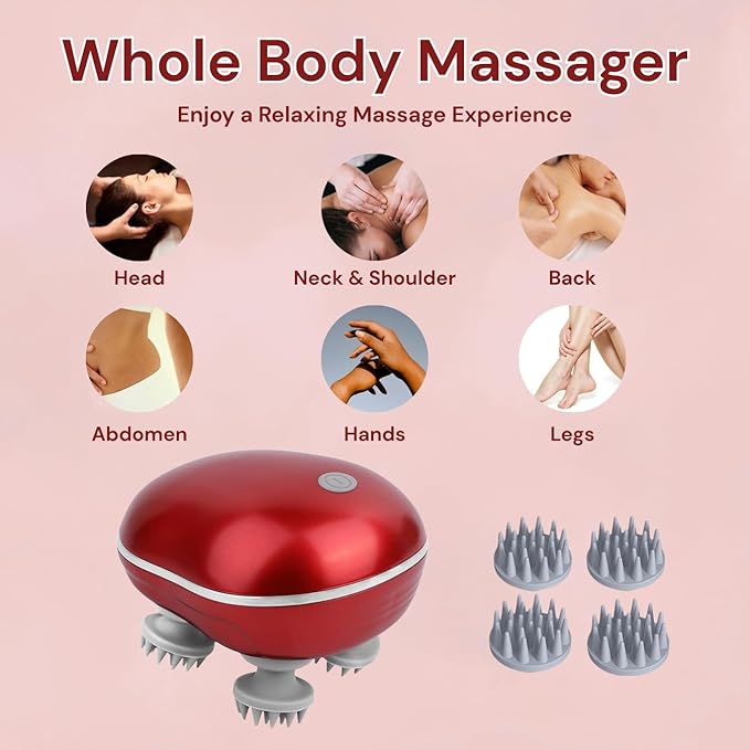 Red Smart Scalp Massager