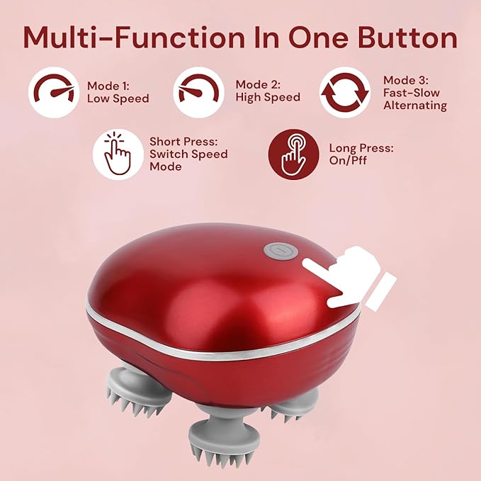 Red Smart Scalp Massager