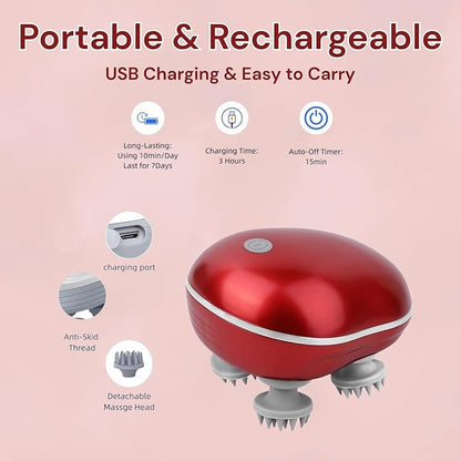 Red Smart Scalp Massager