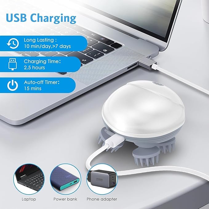 White Smart Scalp Massager