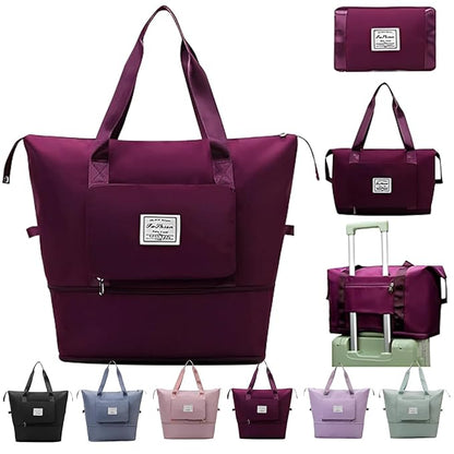 Wine Waterproof Foldable Expandable Duffle Travel Bag